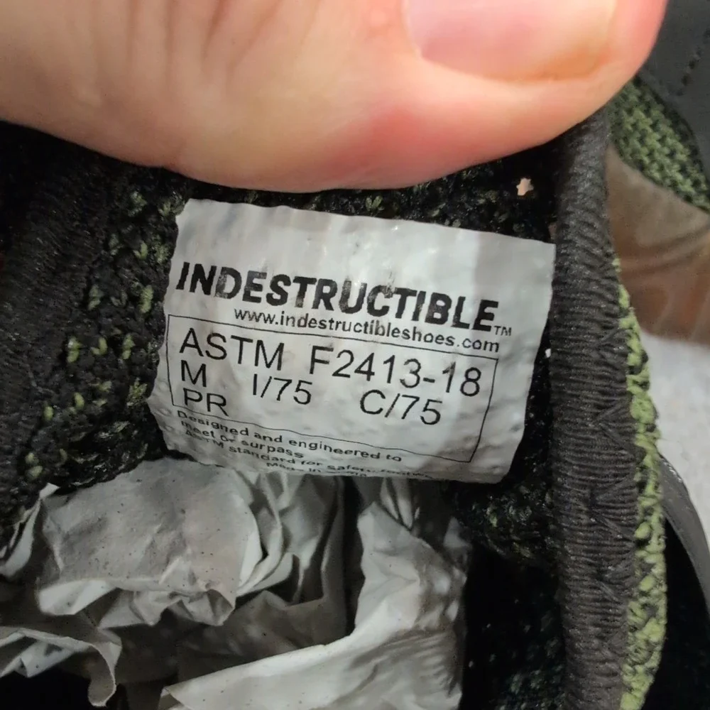 Indestructible Shoes Ryker Steel Toe Safety Sneakers Olive Green Mens 6.5 NA305 - Picture 5 of 8